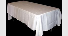 6ft Rectanglular Table cloths  Cost: $4.00